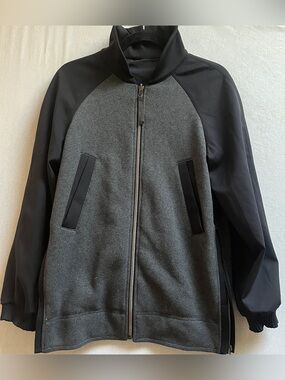 Lululemon Both Ways Reversible Bomber Jacket Heathered Black 8